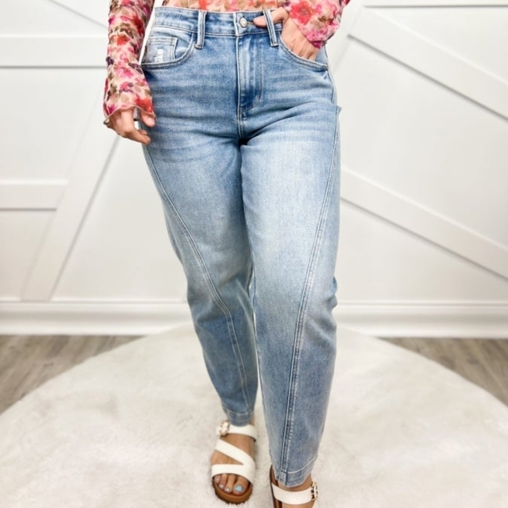 Judy Blue High Waist Slim Barrel Fit Womens Denim Jean NEW